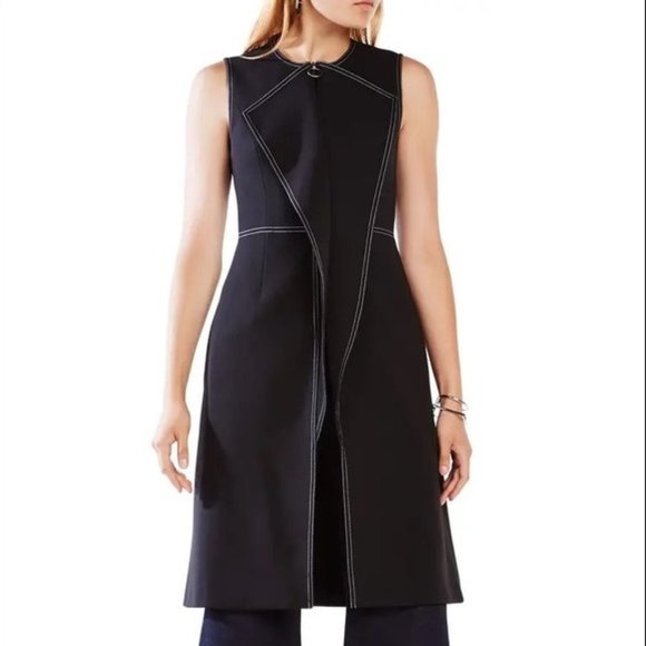 BCBGMaxAzria Jackets & Blazers - BCBGMaxAzria Zena black Tunic Longline Vest Size Medium